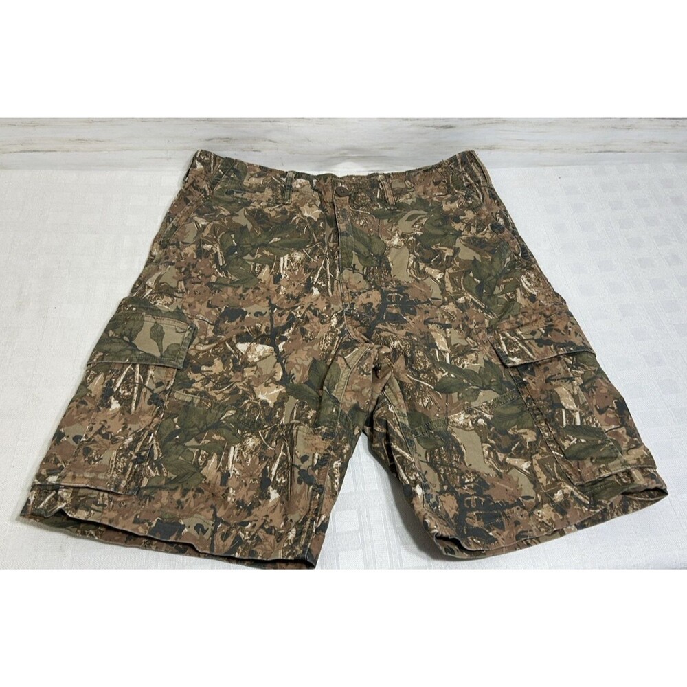 American Eagle Outfitters Heavy Cargo Shorts Mens Size 32 Military Camo Flex